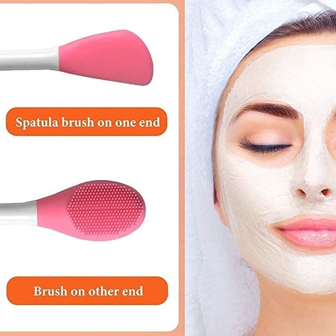 Kunya® Silicone Face Mask Brush - Soft Facial Mask Applicator & Makeup Remover Scrubber for Gentle Exfoliation, Lip Care & Body Butter Application (Multicolor) - Perfect for Skincare Routine, Spa Days & At-Home Beauty Treatments