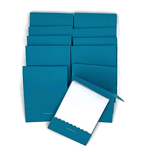 Teal Matchbook Notepads Set of 20 - Mini Memo Pads for Party Favors, Wedding Gifts, Office Supplies & Travel Essentials - Perfect for Notes, Grocery Lists & Quick Reminders