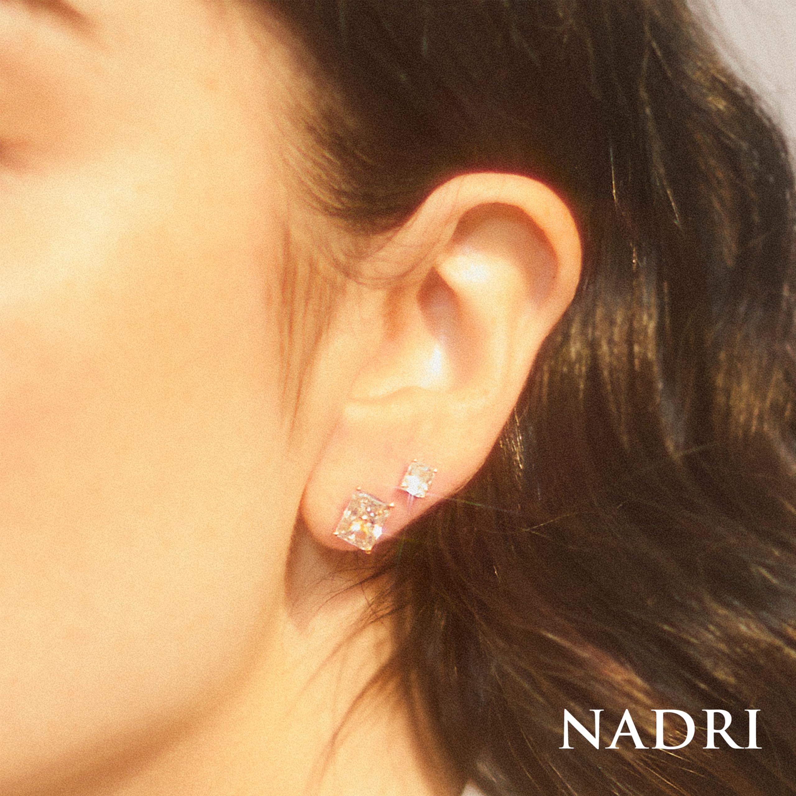 Nadri Stud Earrings for Women - Elegant Emerald Cubic Zirconia Earrings, Dazzling Bridal Jewelry Set for Wedding, Proposal & Special Occasions
