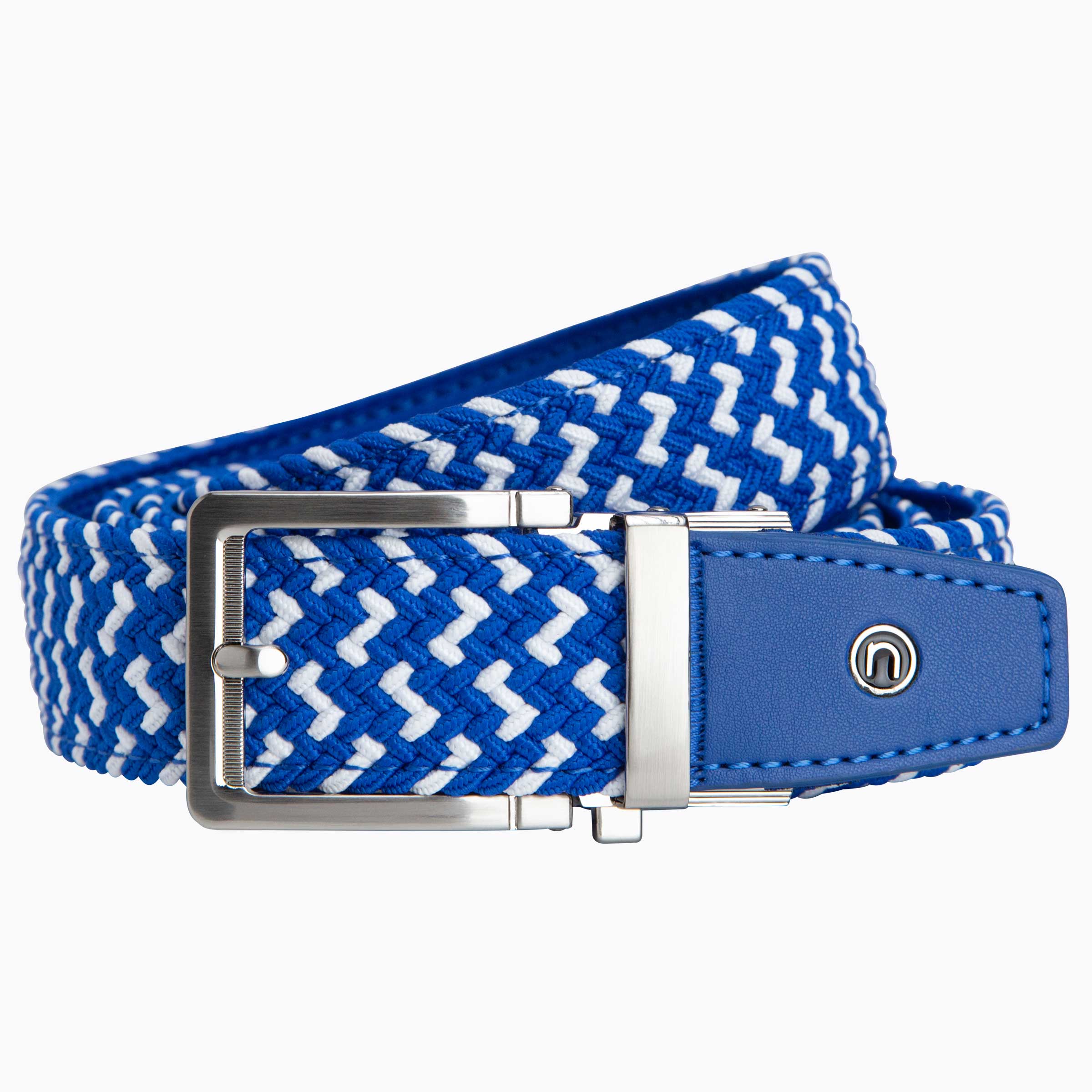 Nexbelt Braided Blue & White Golf Belt 1.38