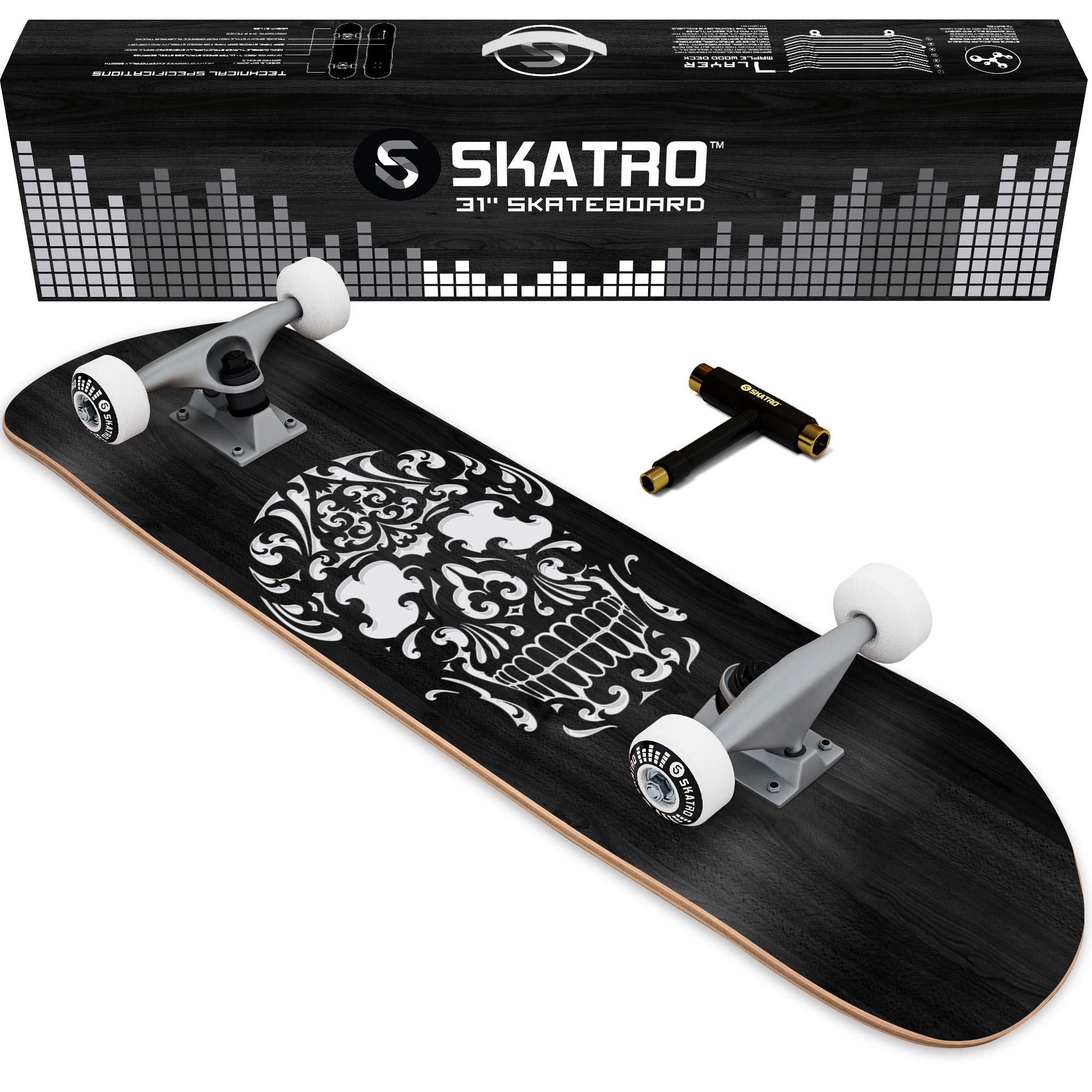 SKATRO Pro 31 Inch Complete Skateboard for Adults, Kids, Beginners - Perfect for Commuting, Tricks & Street Skating