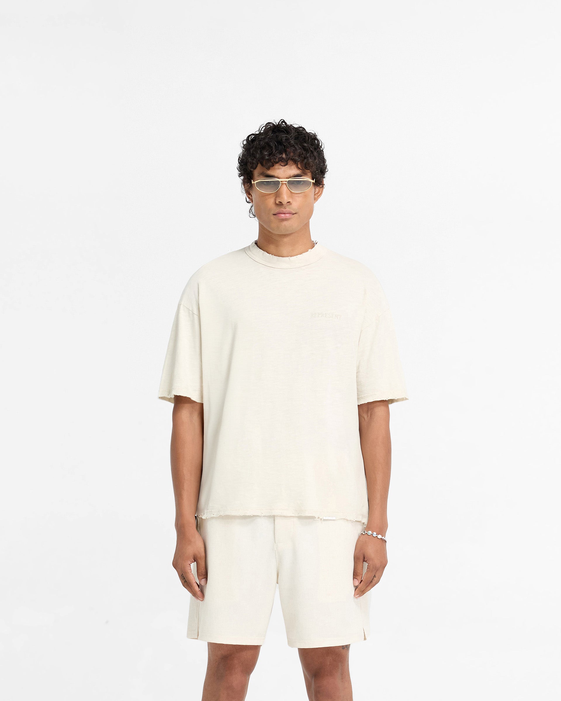 Premium Slub Cotton T-Shirt for Men - Soft & Comfortable Crew Neck Tee - Flat White - Perfect for Casual Wear, Layering & Everyday Outfits