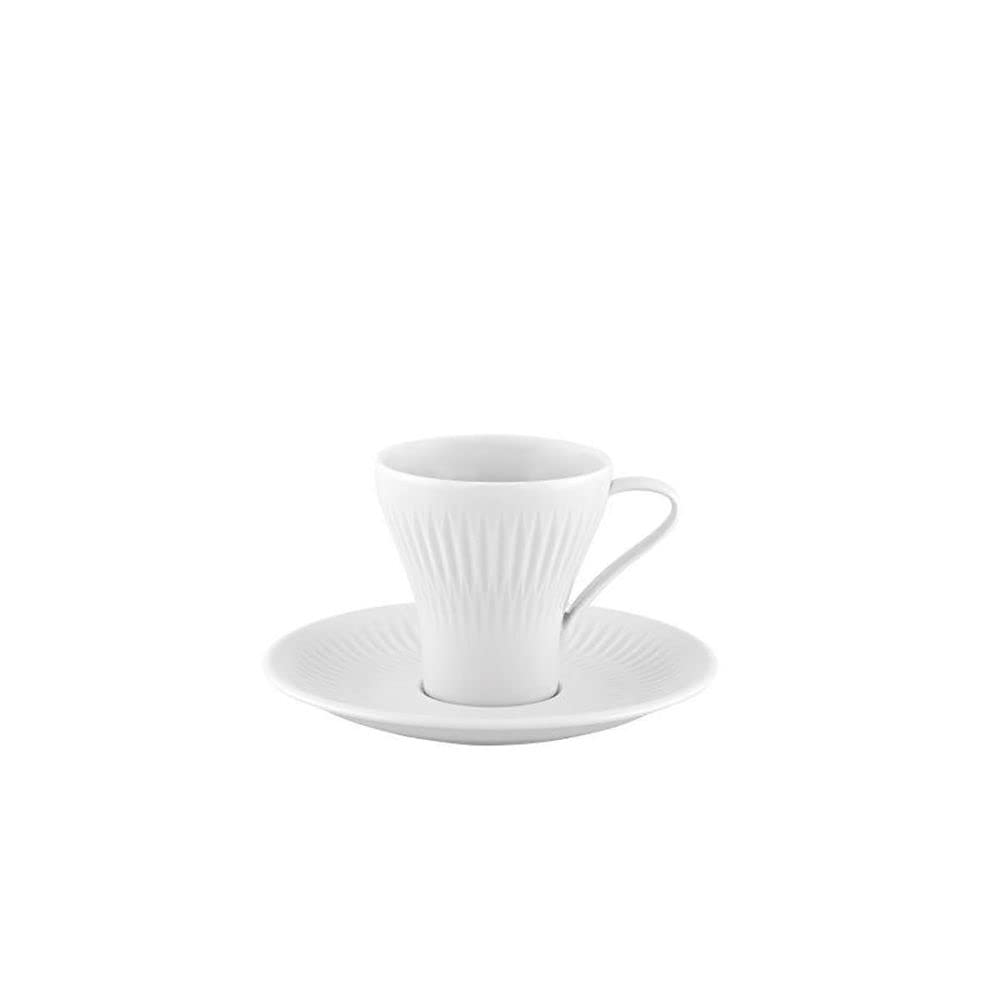 Vista Alegre Porcelain Utopia Set of 4 Espresso Cups and Saucers - Elegant Coffee Cups for Home, Cafe & Gifts - Perfect for Espresso, Cappuccino & Tea Time