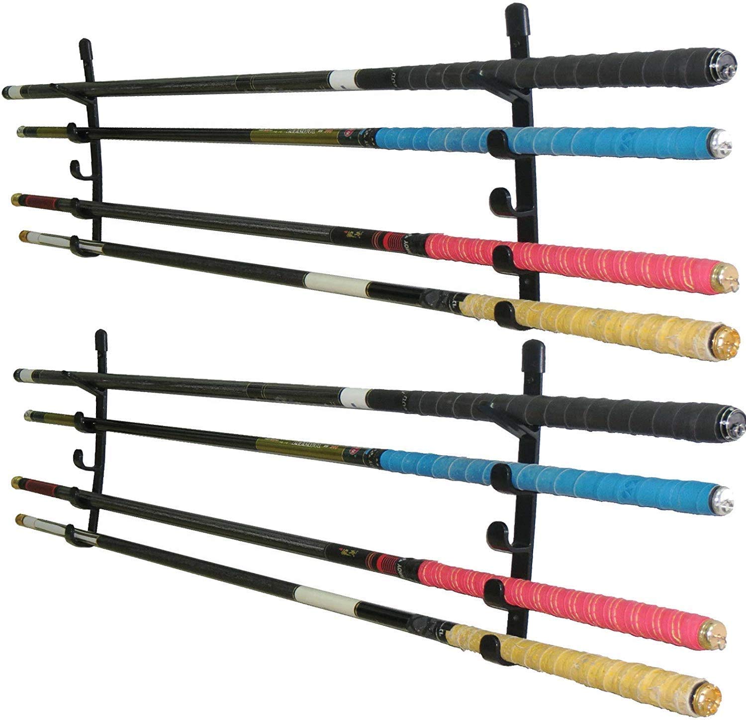 Heavy Duty Fishing Rod Wall Storage Rack - Holds 10 Rods & Reels | Garage, Cabin & Basement Organizer | Perfect for Anglers & Workshop Storage | Wall Mount Fishing Pole Holder for Easy Access