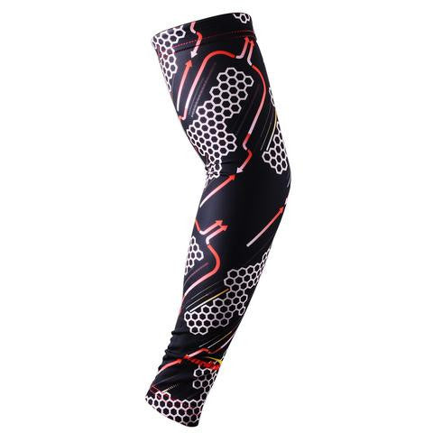Compression Arm Sleeves for Men & Women - Anti-Slip Hacker Empire Black - Perfect for Sports, Gaming & Workout Recovery
