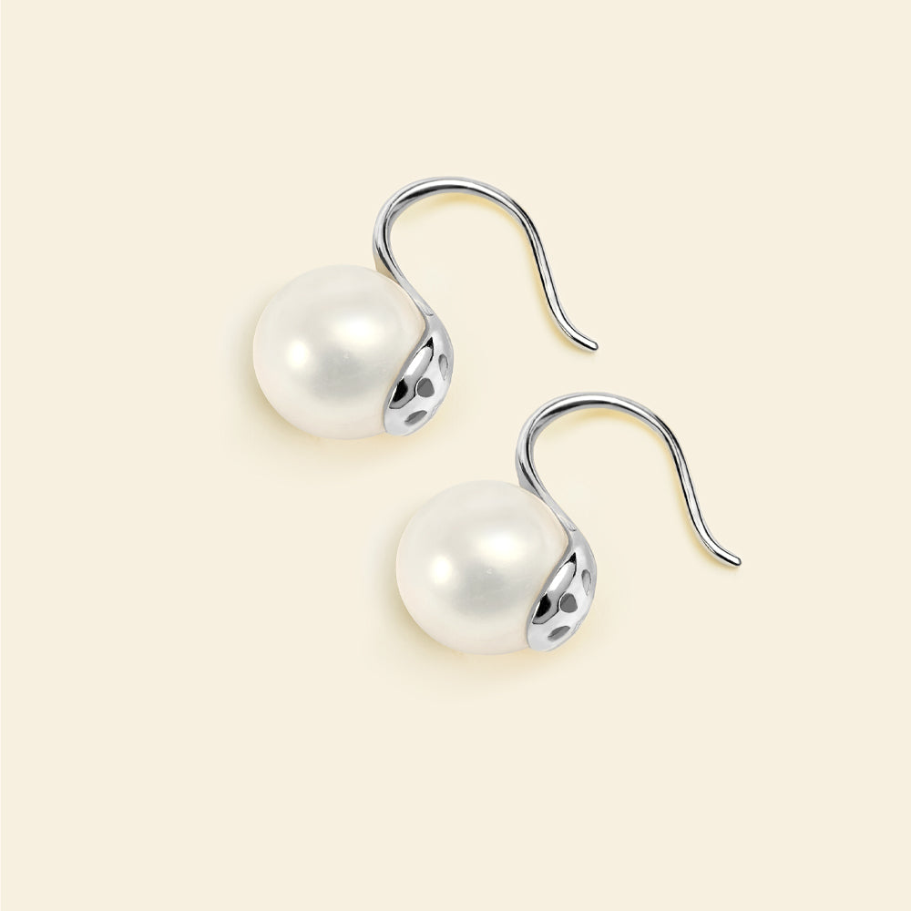 Elegant Freshwater Pearl Drop Earrings for Women - Classic Dangle Earrings for Wedding, Party & Everyday Wear
