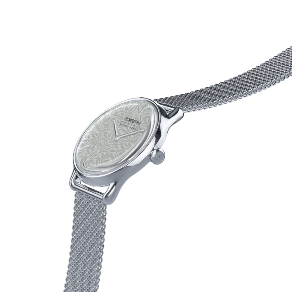 August Berg X Morris & Co. Silver Milanese Mesh Strap Unisex Watch M1WB0530E20MSL - Elegant Timepiece for Business, Casual & Special Occasions