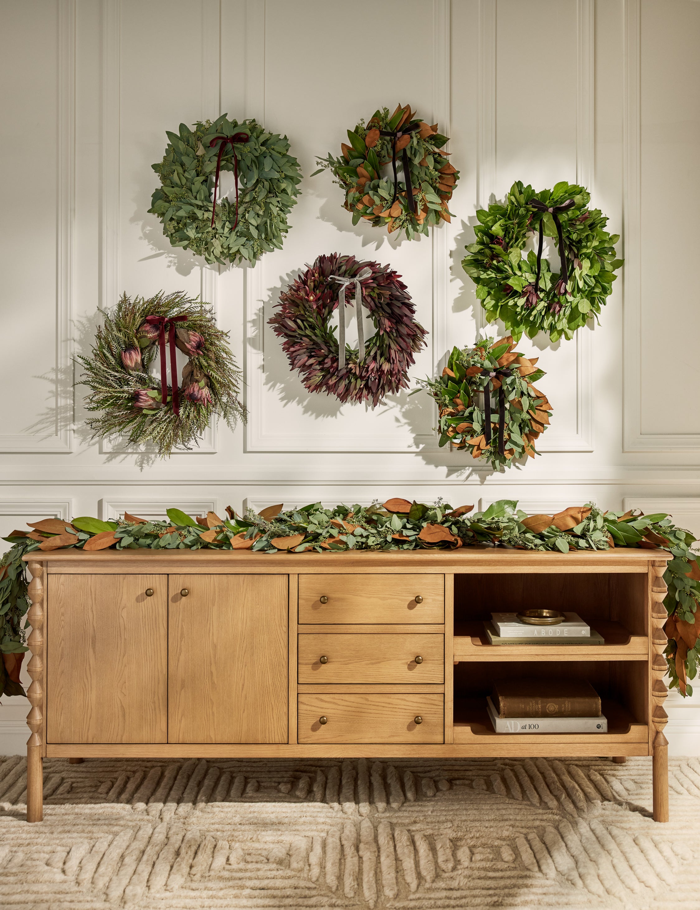 Handmade Fresh Magnolia and Grevillea Floral Wreath - Elegant Front Door Decor for Spring & Summer Home Decorations