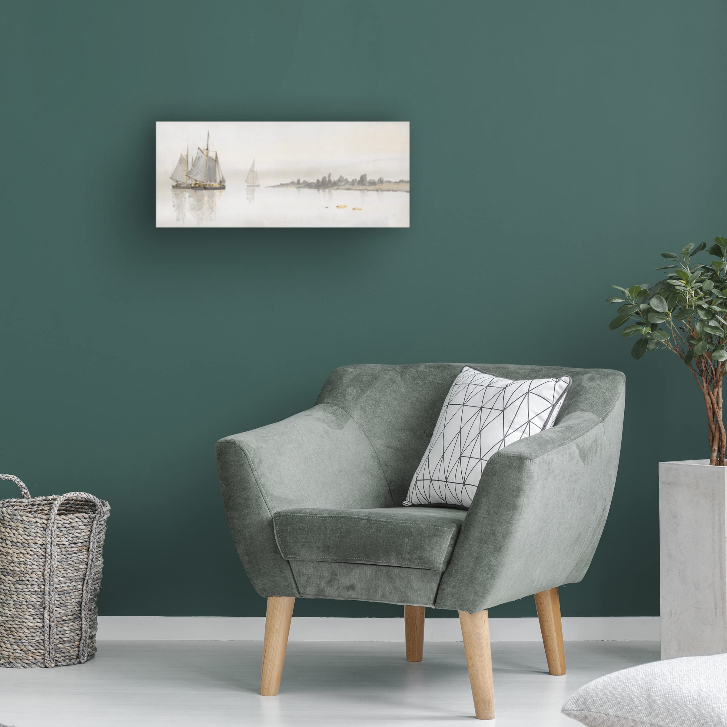 Stellar Design Studio 'Mystic Sail II' Canvas Wall Art Print - Modern Ocean Wave Painting for Living Room, Bedroom & Office Decor