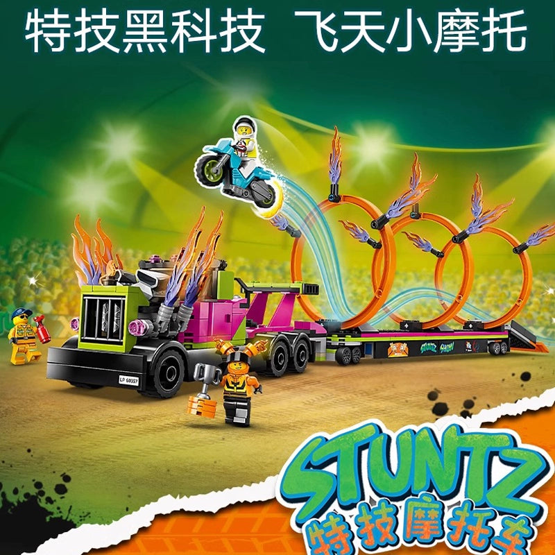 479-Piece Stunt Truck & Ring of Fire Challenge Set - High-Speed Racing Toy for Kids - Perfect for Birthday Gifts & Indoor/Outdoor Playtime