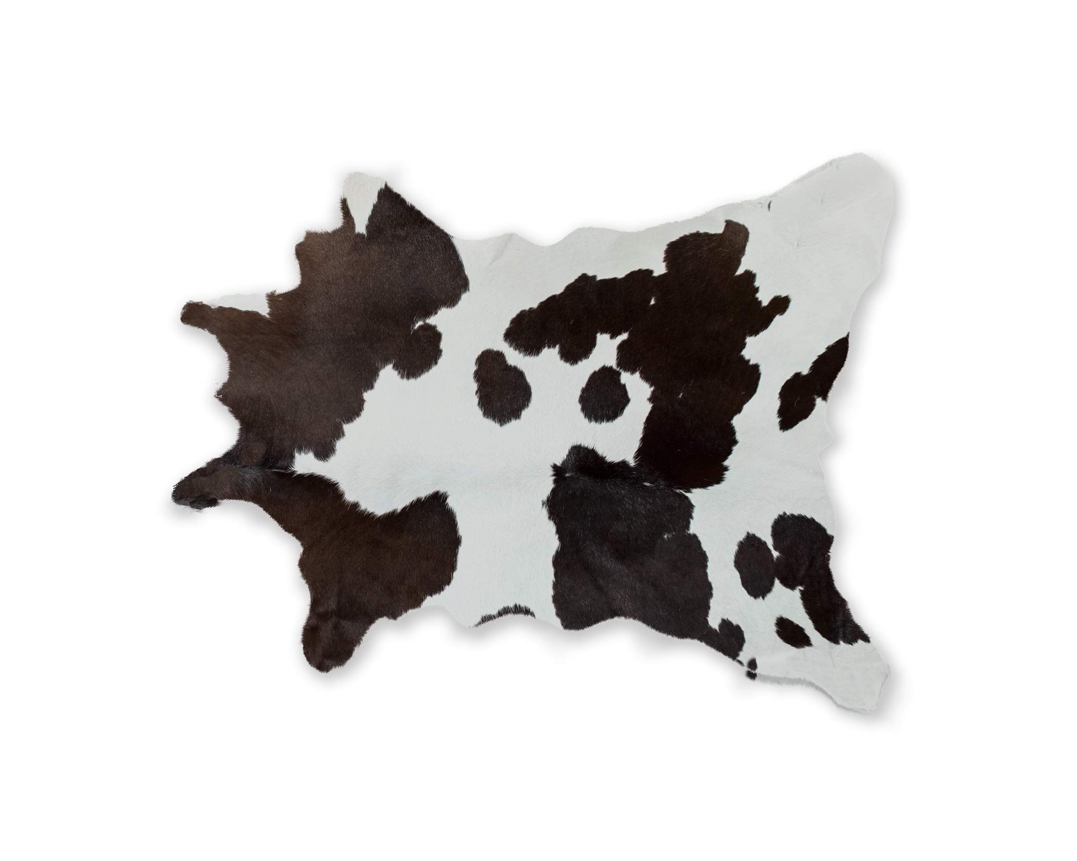 Luxury Chocolate & White Calfskin Area Rug 2'x3' - Soft Microsuede Living Room Rug for Bedroom, Office & Home Decor
