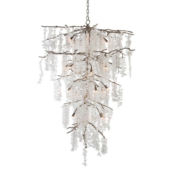 Donna 21-Light Crystal Glass Chandelier - Elegant Dining Room Lighting Fixture for Home Decor | Perfect for Living Room, Bedroom & Entryway