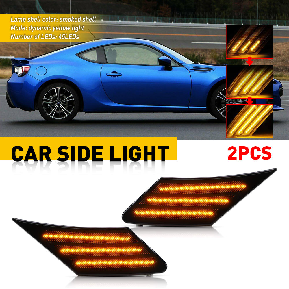 3 Rows LED Strips Dynamic Side Marker Lights for 2013-2020 Subaru BRZ, 2013-2016 Scion FR-S, 2017-2020 Toyota 86 - Enhanced Visibility & Custom Style for Night Driving & Car Shows