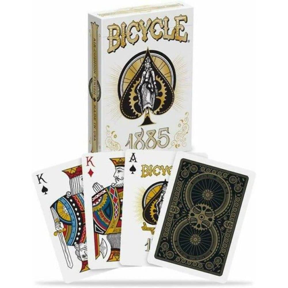 1885 Bicycle Anniversary Edition Playing Cards - Classic White Deck for Poker, Magic Tricks & Card Games | Collectible & Premium Quality