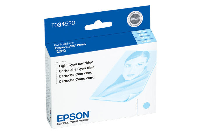Epson T034520 2200 Light Cyan Ink Cartridge - High-Quality Replacement for EcoTank Printers | Perfect for Home, Office & Photo Printing