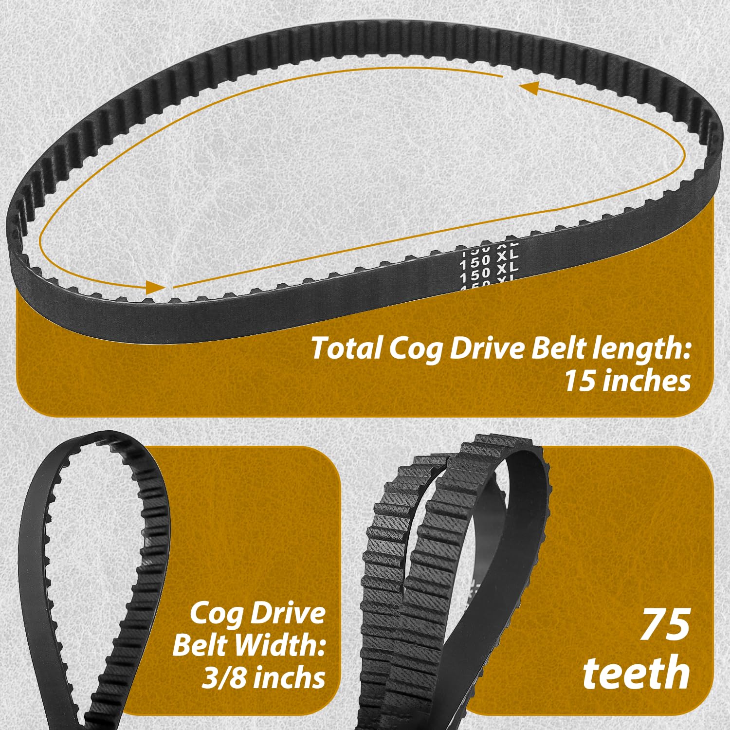 HASMX Cog Drive Belt Replacement for Ryobi BD4601, BD4600, BD4601G Disc Sander - Compatible with Part BD46075 (1-Pack) - Perfect for Woodworking, Metal Sanding & DIY Projects