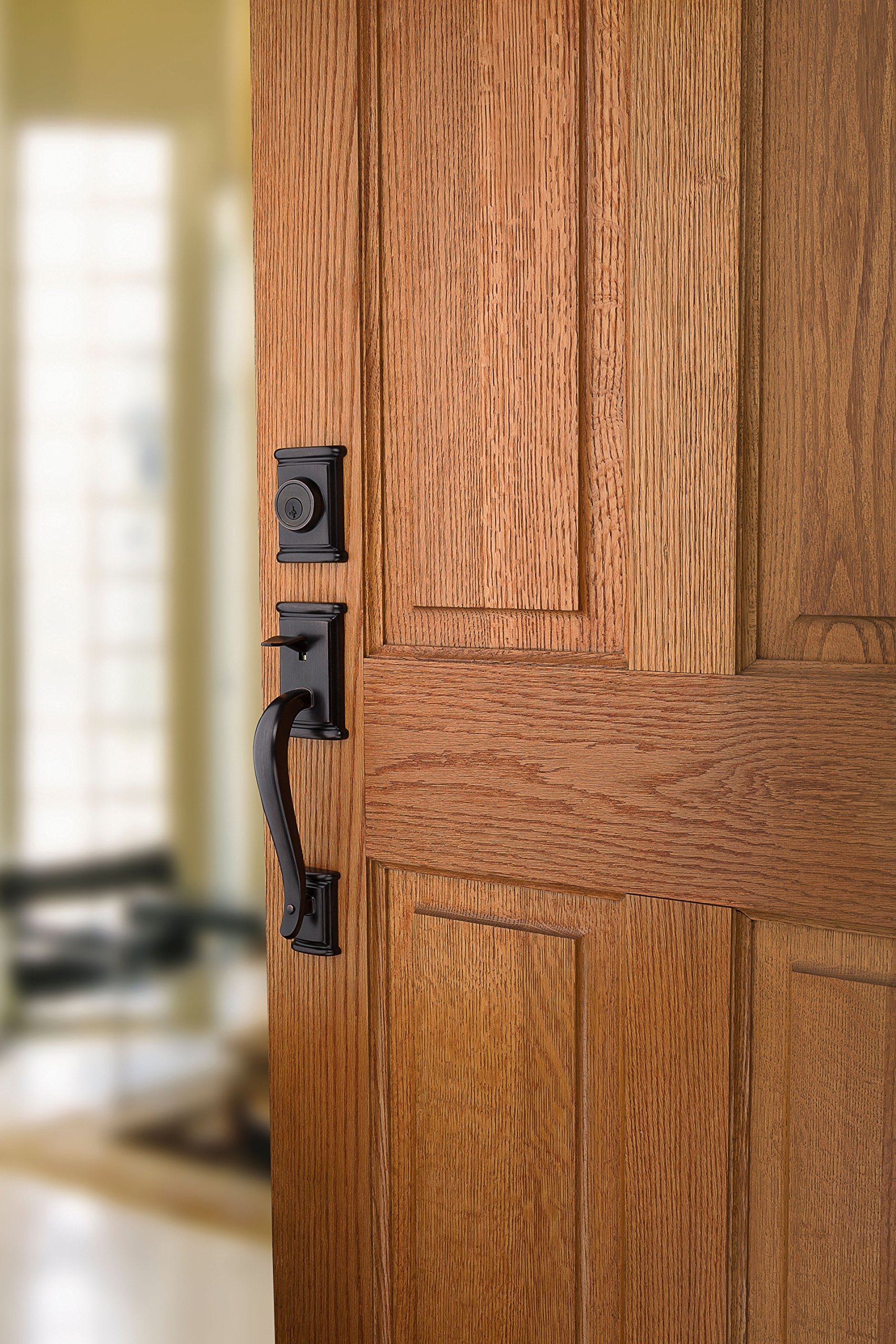 Kwikset Ashfield SmartKey Front Door Lock & Deadbolt Set - Venetian Bronze, Reversible Lever, Pick-Resistant Security - Perfect for Home Entry & Exterior Doors