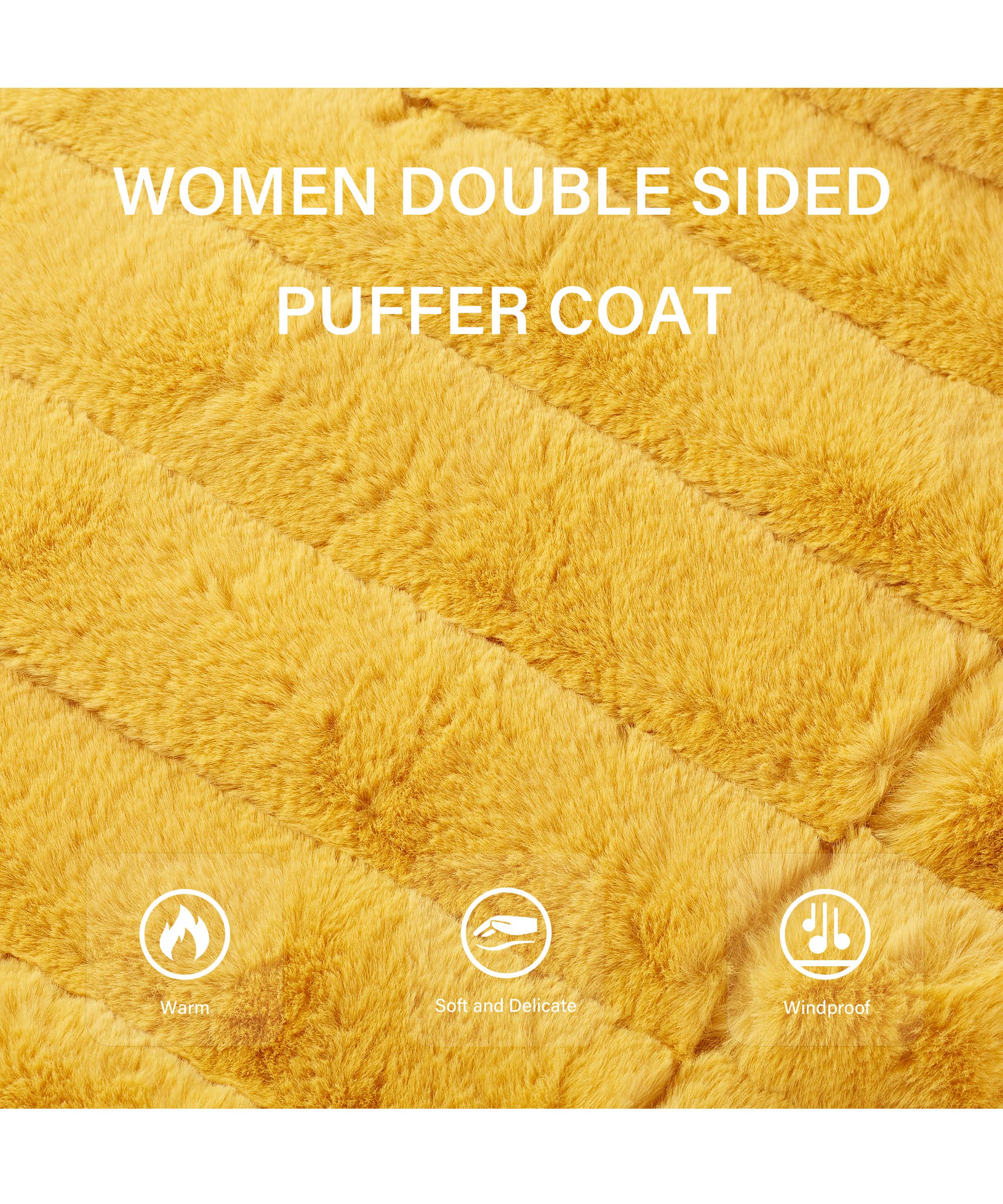 Bellivera Women's Reversible Faux Fur Jacket - Double Sided Winter Coat with Hood & Fur Collar | Warm Fashion Outerwear for Fall, Winter & Spring | Perfect for Casual Outings, Travel & Outdoor Activities