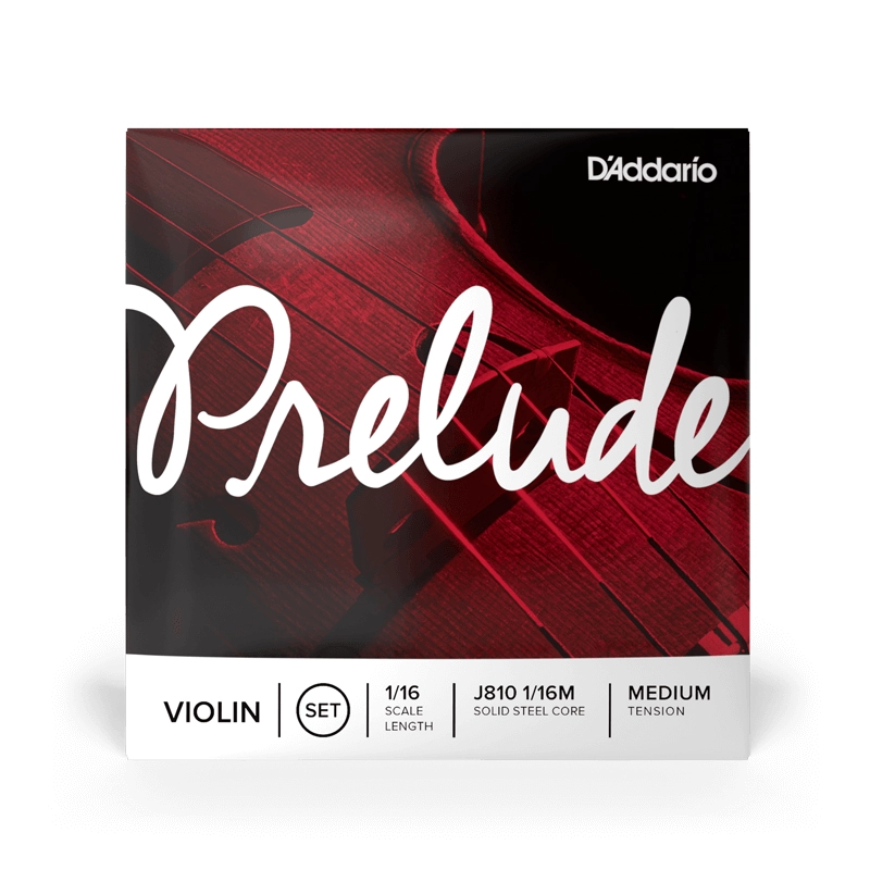 D'Addario Prelude Violin Strings Set - 1/16 Scale Medium Tension for Beginners & Students - Perfect for Practice, Performances & Music Lessons