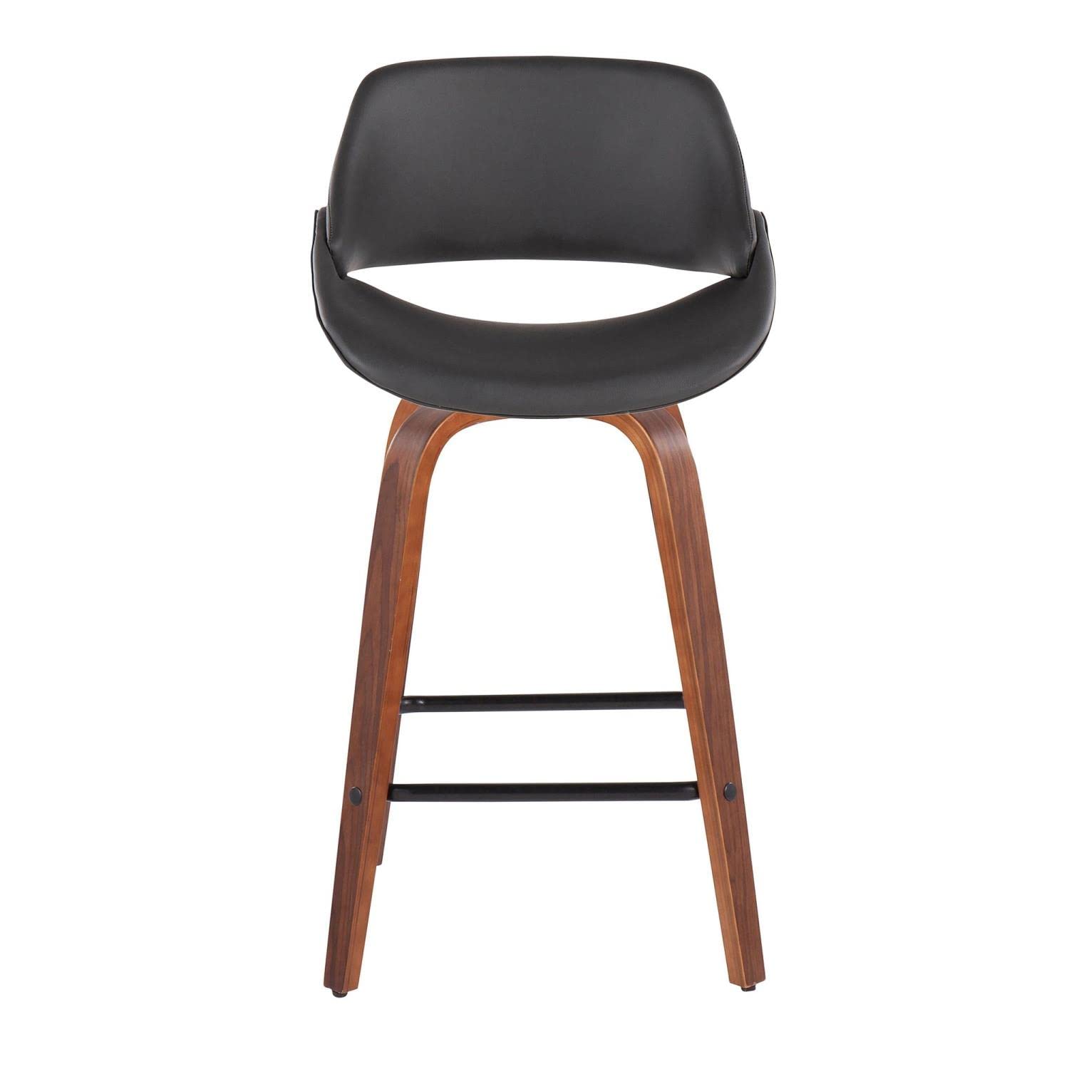 LumiSource Walnut Wood Counter Stools Set of 2 - 24