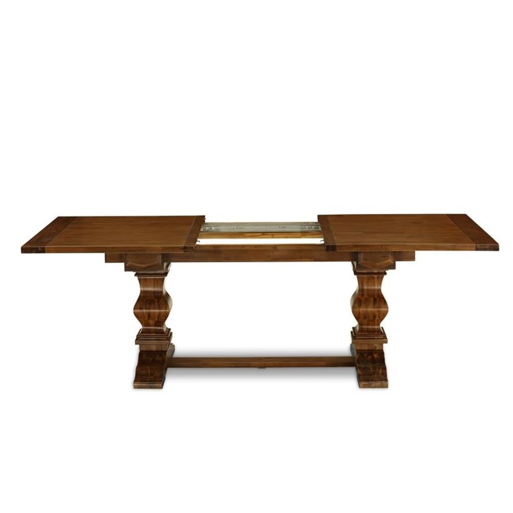 East West Furniture 5-Piece Dining Table Set with Extendable Rectangle Table & 4 Upholstered Chairs - 42x92 Inch Walnut Kitchen Table for Family Dining & Entertaining