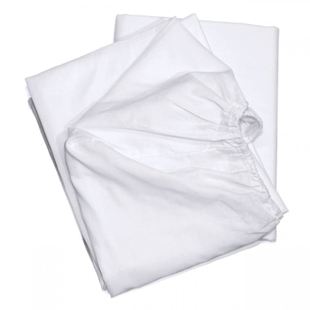 Premium Full Size Cotton Blend Fitted Sheet - White (Pack of 6) - Soft & Breathable Bedding for Comfortable Sleep - Perfect for Guest Rooms, Dorms, and Home Use