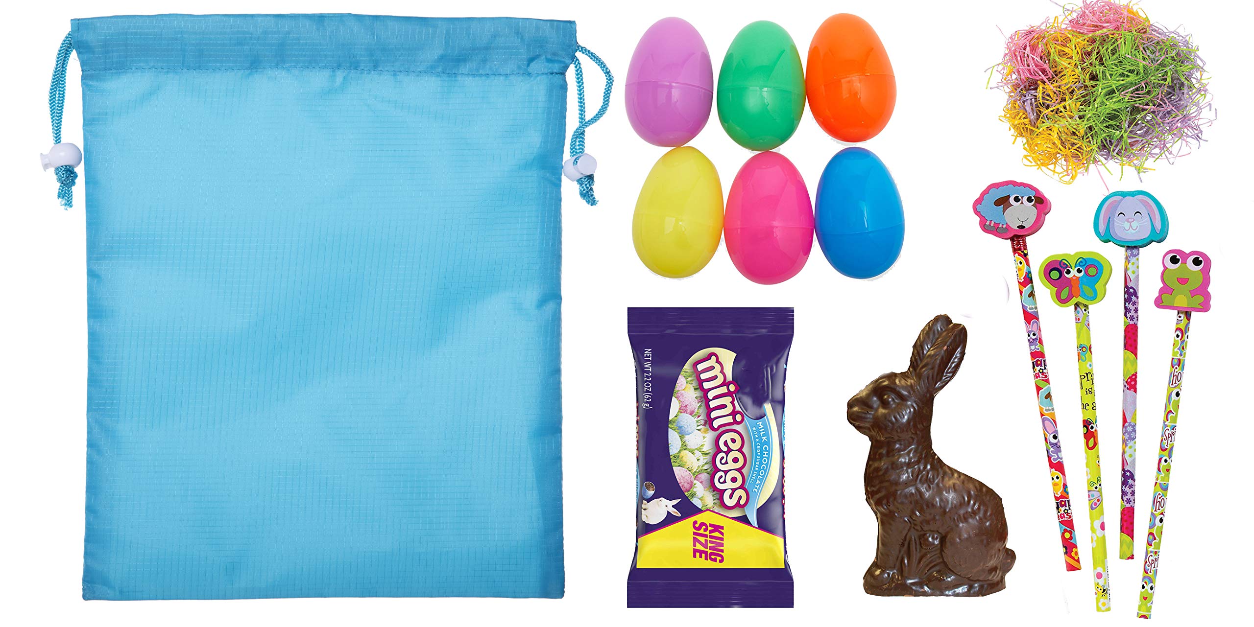 Mini Easter Basket Bags - Bulk Drawstring Cinch Sacks for Easter Bunny Treats & Party Favors - Perfect for Easter Egg Hunts, Classroom Rewards & Spring Celebrations