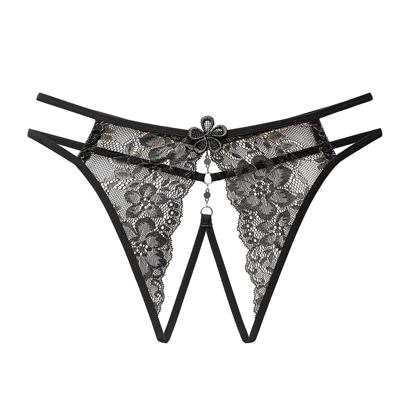 Women's Cotton Lace Trim Sexy Thong Underwear - Seamless Breathable No Show Panties for Everyday Comfort | Perfect for Yoga, Workout & Daily Wear