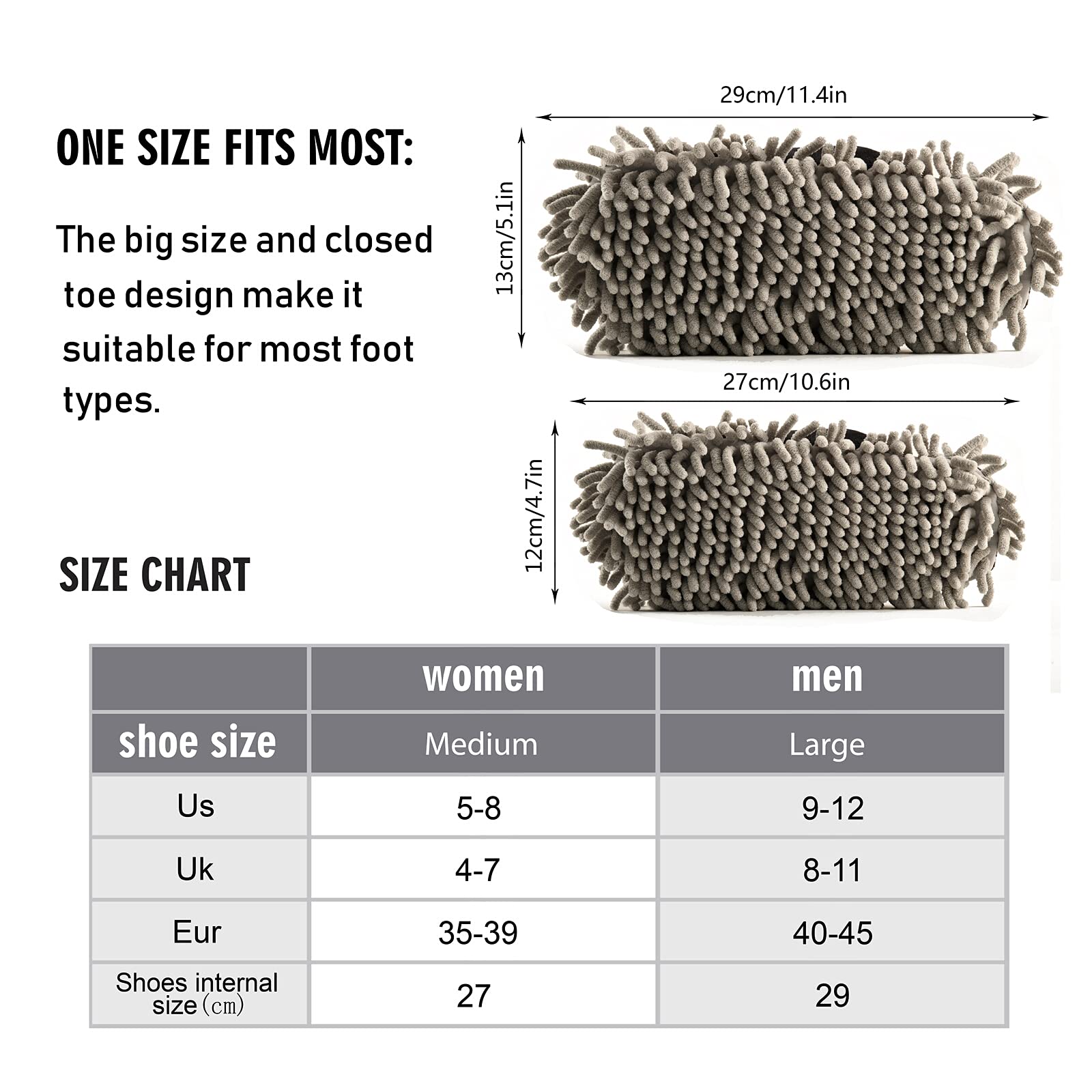 Unisex Mop Slippers Shoes - Soft Cleaning House Slippers for Dusting & Spa Relaxation (Size M-L) | Perfect for Home Cleaning, Pet Hair Removal & Relaxing Foot Care
