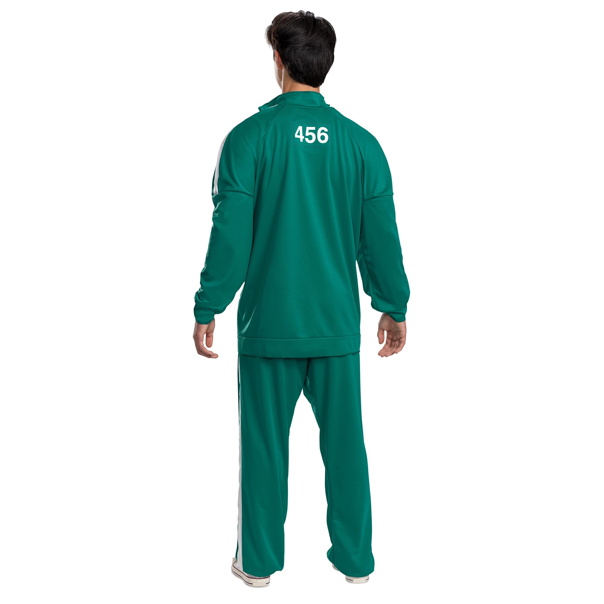 Official Squid Game Player 456 Costume for Women - Red Tracksuit Jumpsuit with Number Patch | Halloween Cosplay, TV Show Party, Themed Events