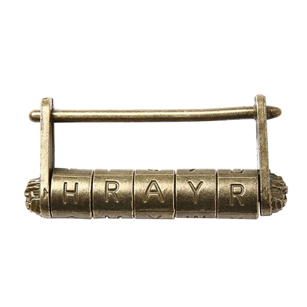 Vintage Zinc Alloy Combination Padlock - Retro English Letter Password Lock for Doors, Cabinets & Closets | Secure Storage Solution for Home, Office & Travel