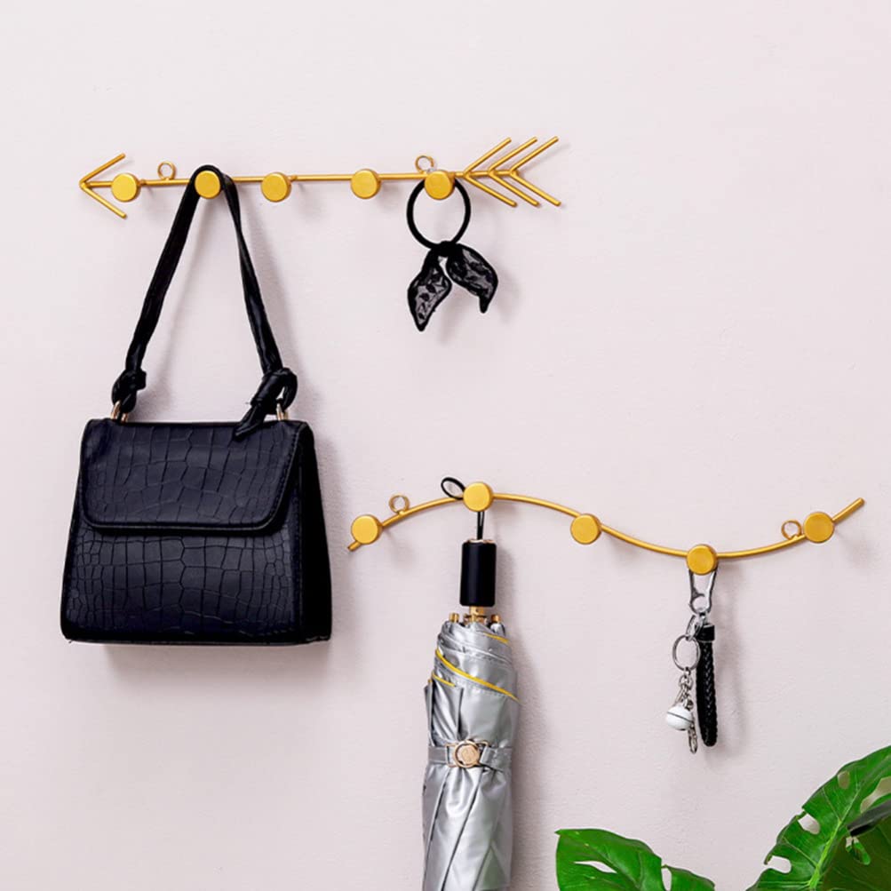 2-Pack Decorative Wrought Iron Wall Hooks - Multi-Hook Clothes Hanger for Coats, Hats & Bags - Creative Storage Solution for Bedroom, Entryway & Bathroom Organization