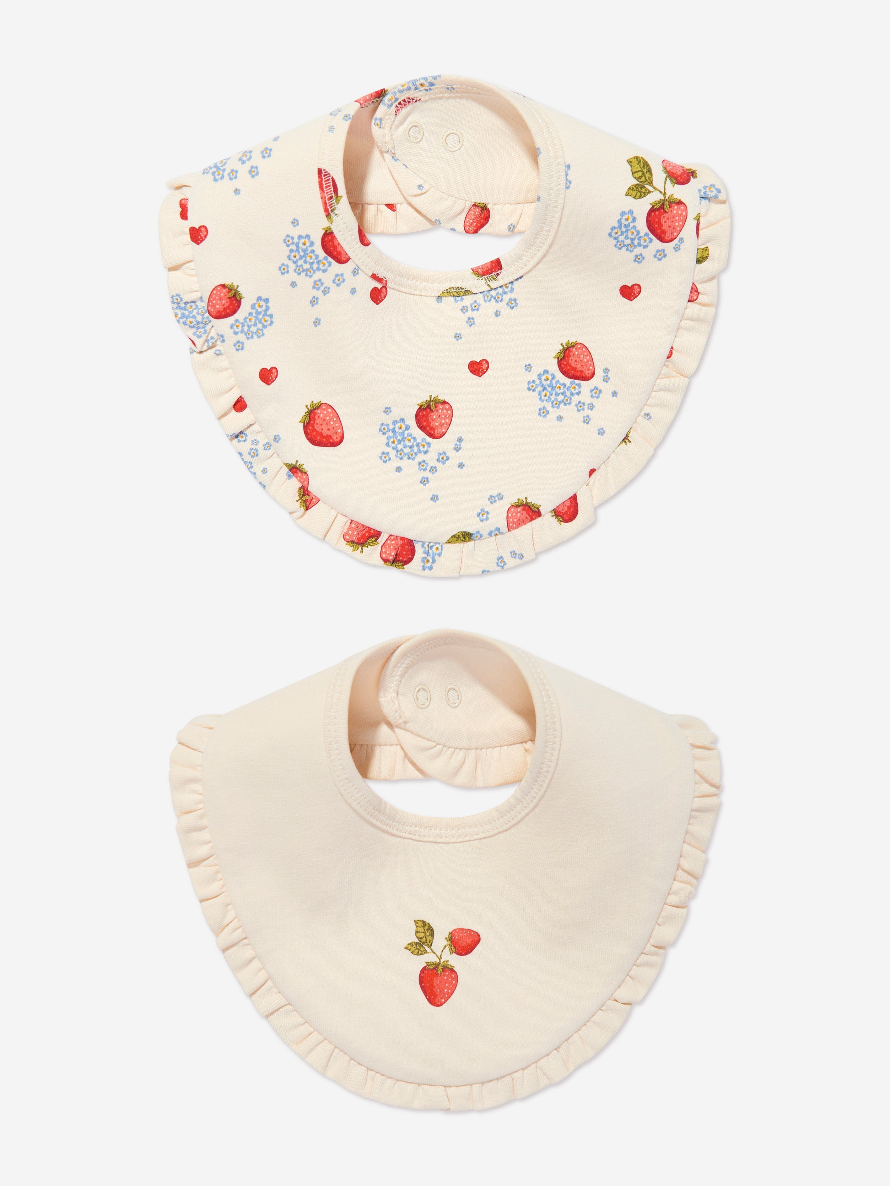 2 Pack Ivory Baby Girls Frill Bib Set - Soft & Absorbent Drool Bibs for Feeding, Teething & Messy Playtime