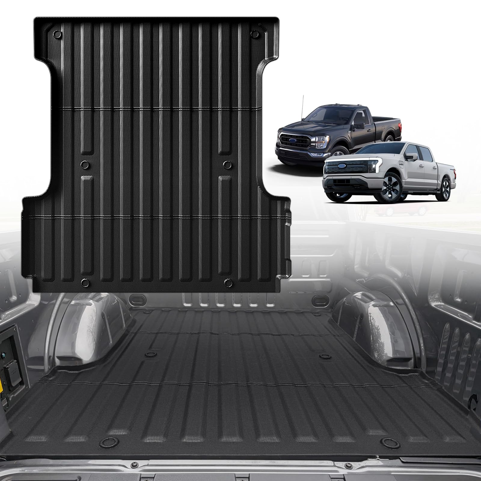 **Heavy Duty TPE Truck Bed Mat for 2015-2025 Ford F150 & Lightning - 5.5FT All-Weather Protection, Non-Slip Cargo Liner (Fits Flush, Excludes Side Storage Beds) - Perfect for Hauling, Camping & Work Site Use**