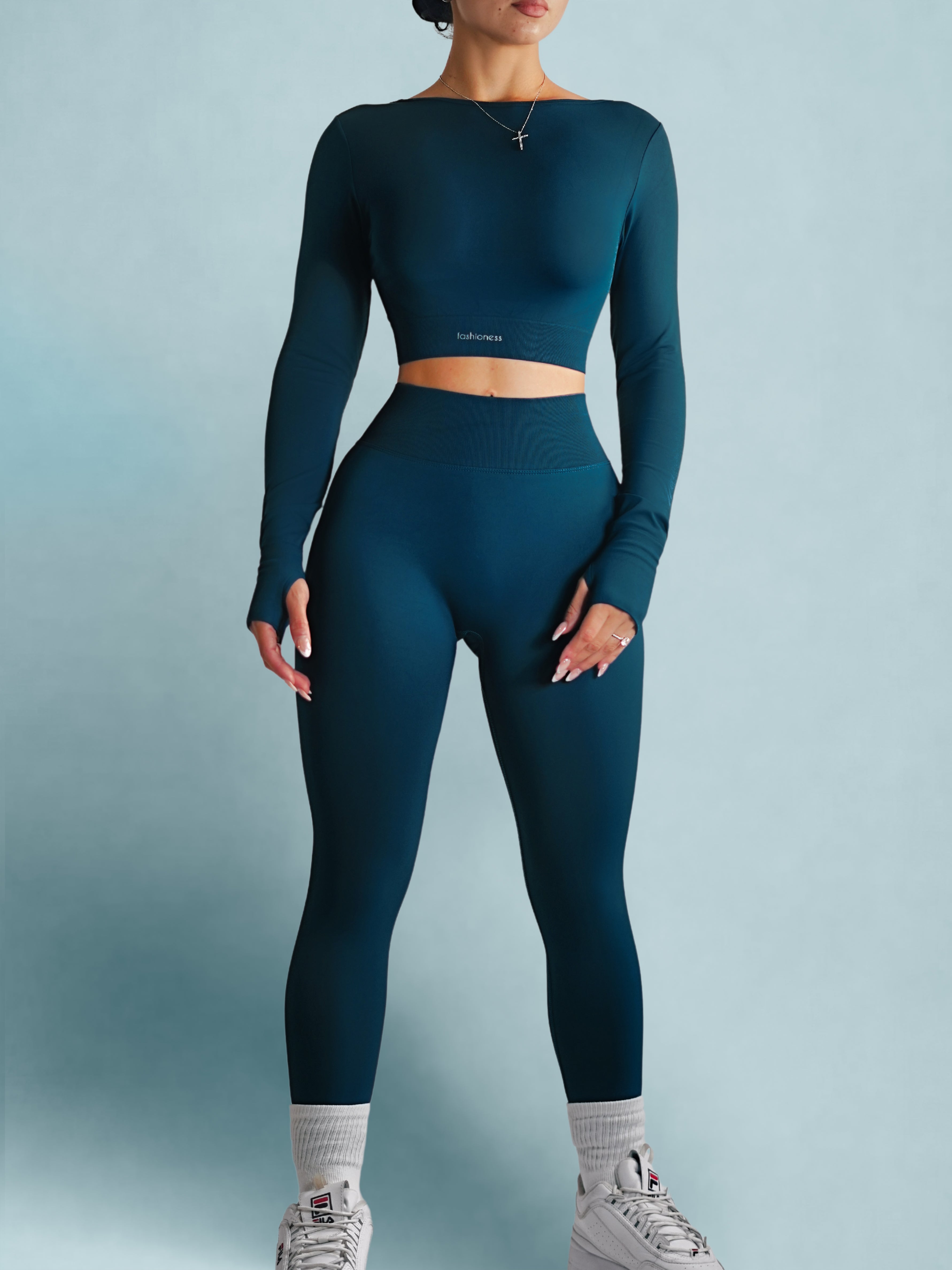 Seamless Breathable Leggings for Women - Deep Azure Blue Yoga Pants with High Waist & 4-Way Stretch - Perfect for Workouts, Running, Yoga & Lounge Wear