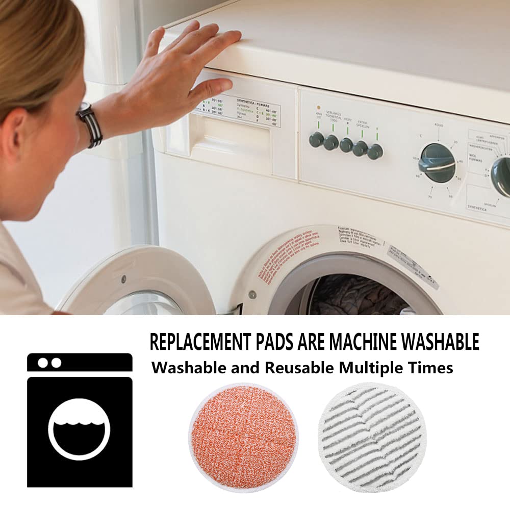 Bissell Spinwave Mop Replacement Pads - 10 Pack Compatible with Spinwave, Crosswave Expert/Pet/Cordless Models 2124, 20393, 2039a, 20399, 2039w, 23159, 23157 - Microfiber Scrub Pads for Hard Floor Cleaning - Perfect for Kitchen, Bathroom & Pet Messes