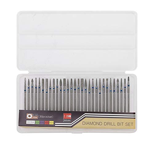 30pcs Diamond Nail Drill Bits Set for Manicure & Pedicure - Professional Nail Art Grinding Heads Kit for Nail Drill Machine Accessories - Perfect for Salon, Home Use & DIY Nail Care
