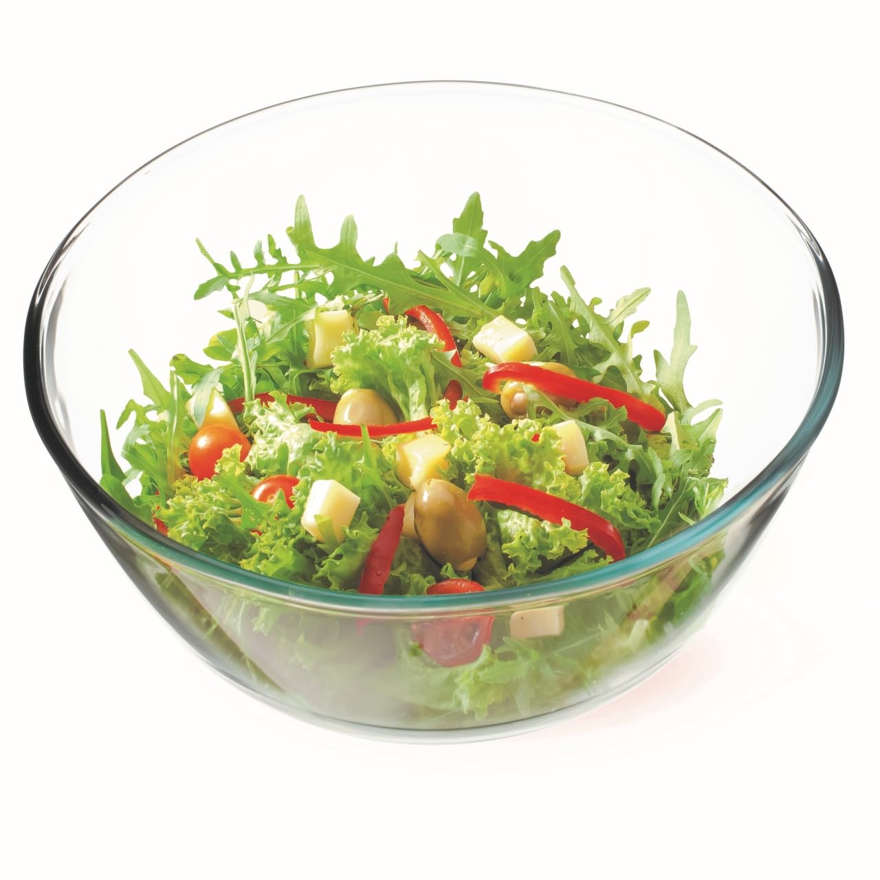 Heat-Resistant Simax Glass Salad Bowl - 3.5L Clear Borosilicate Glass Mixing Bowl for Kitchen, Baking & Serving - Perfect for Salads, Meal Prep & Entertaining