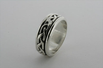Handcrafted Sterling Silver Plaited Spinner Ring for Stress Relief & Meditation | Perfect for Anxiety Relief, Fidgeting & Mindfulness Practice