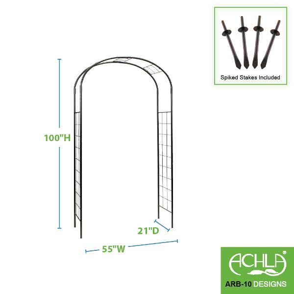 Achla Designs Monet Arbor Arb 10 - Elegant Garden Arch for Outdoor Weddings, Vine Support & Backyard Decor