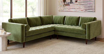 Luxury Napa Velvet Corner Sectional Sofa - Modern L-Shaped Couch for Living Room, Home Theater & Lounge Areas - Soft & Durable Upholstered Furniture for Family Gatherings & Relaxation