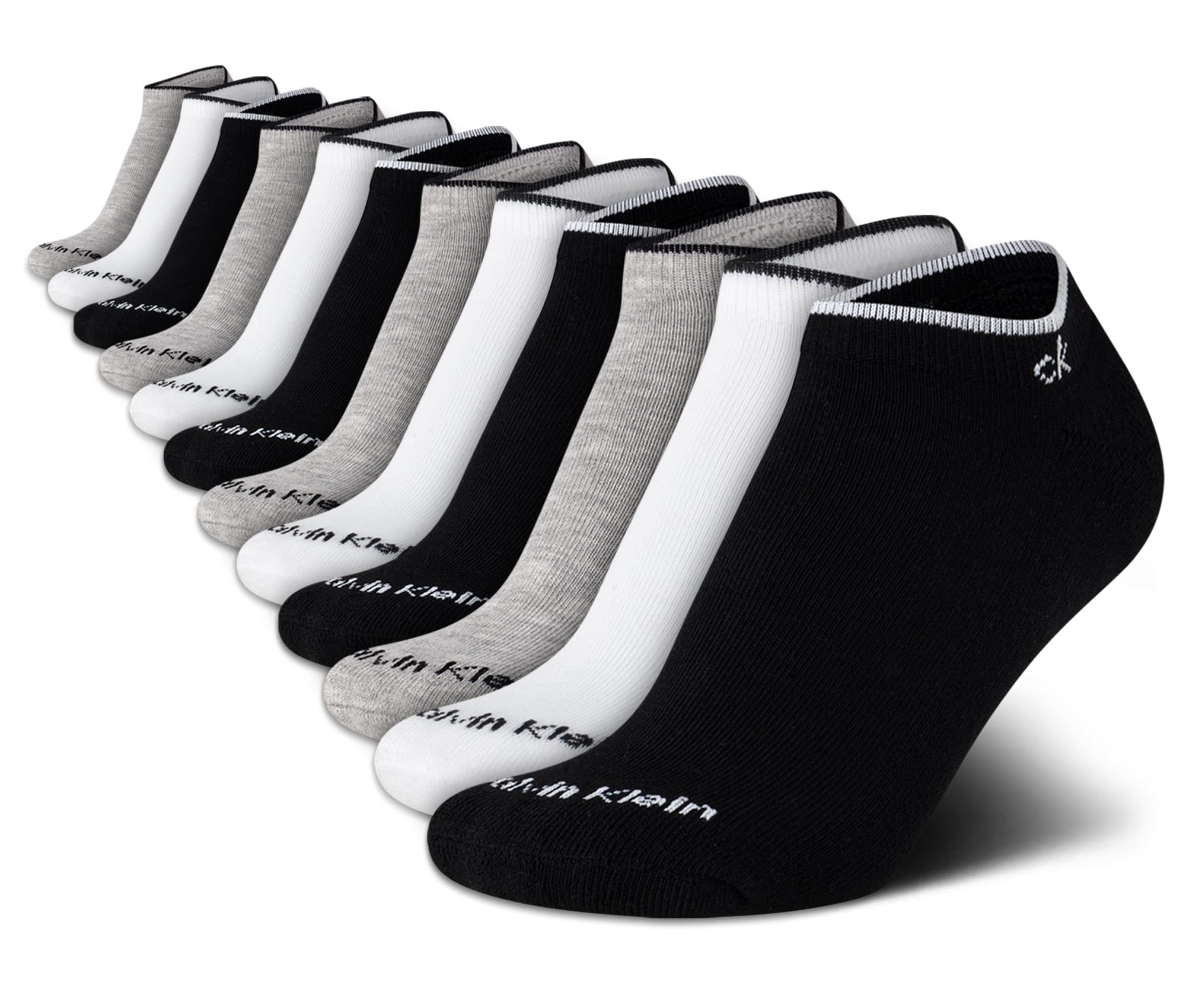 Calvin Klein Women's No Show Socks 12-Pack - Cushioned Low Cut Athletic Ankle Socks for Running, Yoga & Workouts - Breathable Sports Socks for Women (US Shoe Size 4-10) | Perfect for Gym, Casual Wear & Sneakers