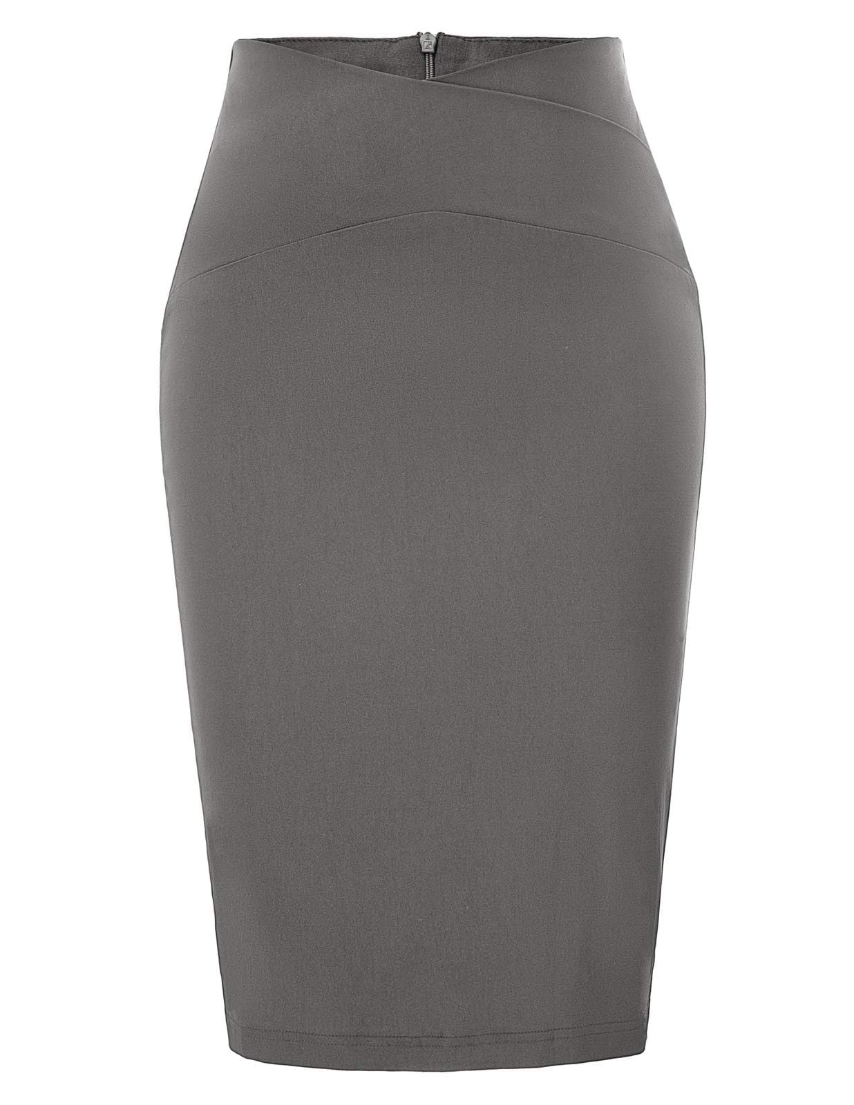 GRACE KARIN Women's High Waist Knee Length Stretch Bodycon Pencil Skirt for Wedding Guest, Work & Office Wear | Flattering Slim Fit Party & Business Attire