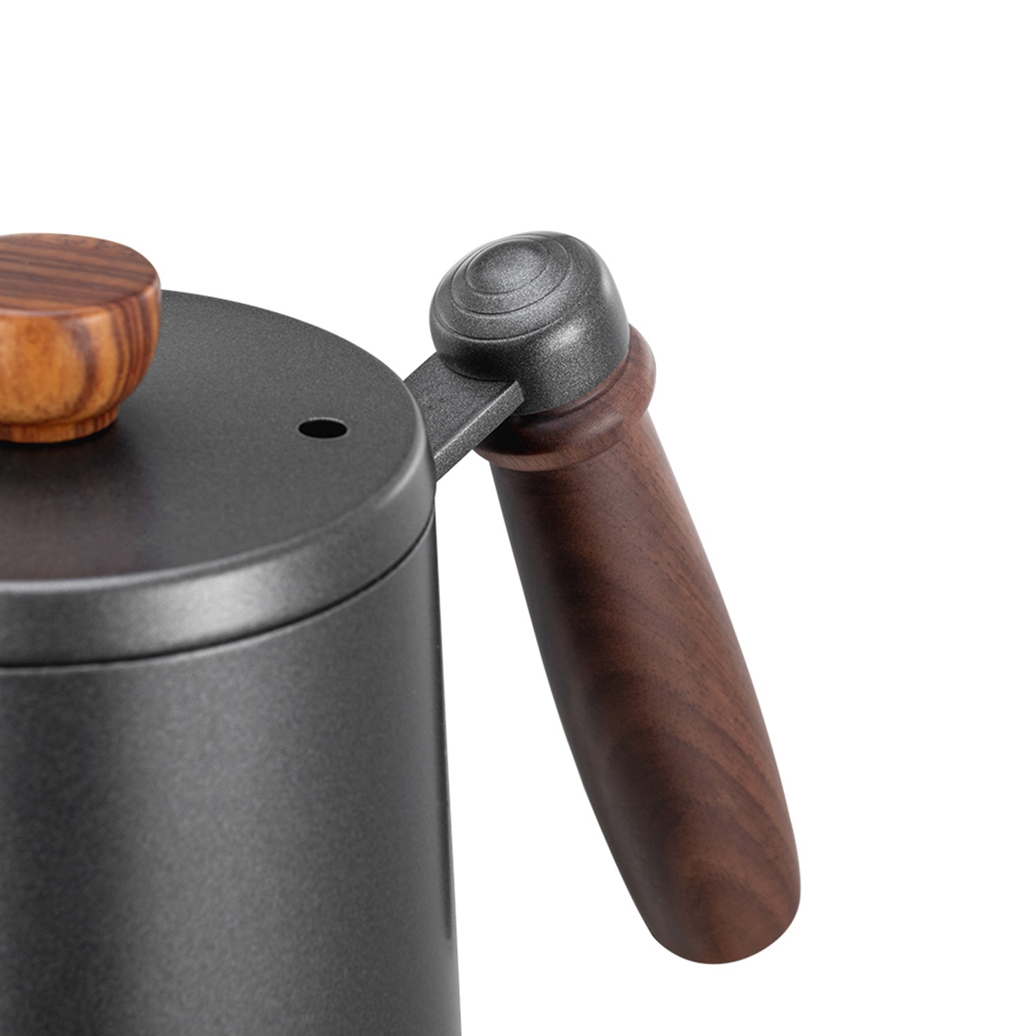I.XXI 600ml Gooseneck Kettle with Premium Walnut Handle - Electric Pour Over Coffee Kettle for Precise Brewing - Perfect for Chemex, V60, French Press & Tea Making - Matte Black Finish