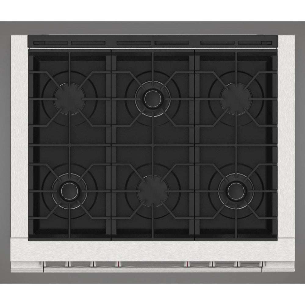 Fulgor Milano 36-inch 400 Series Accento Dual Fuel Range - Stainless Steel (F4PDF366S1) | Professional Gas & Electric Stove for Modern Kitchens
