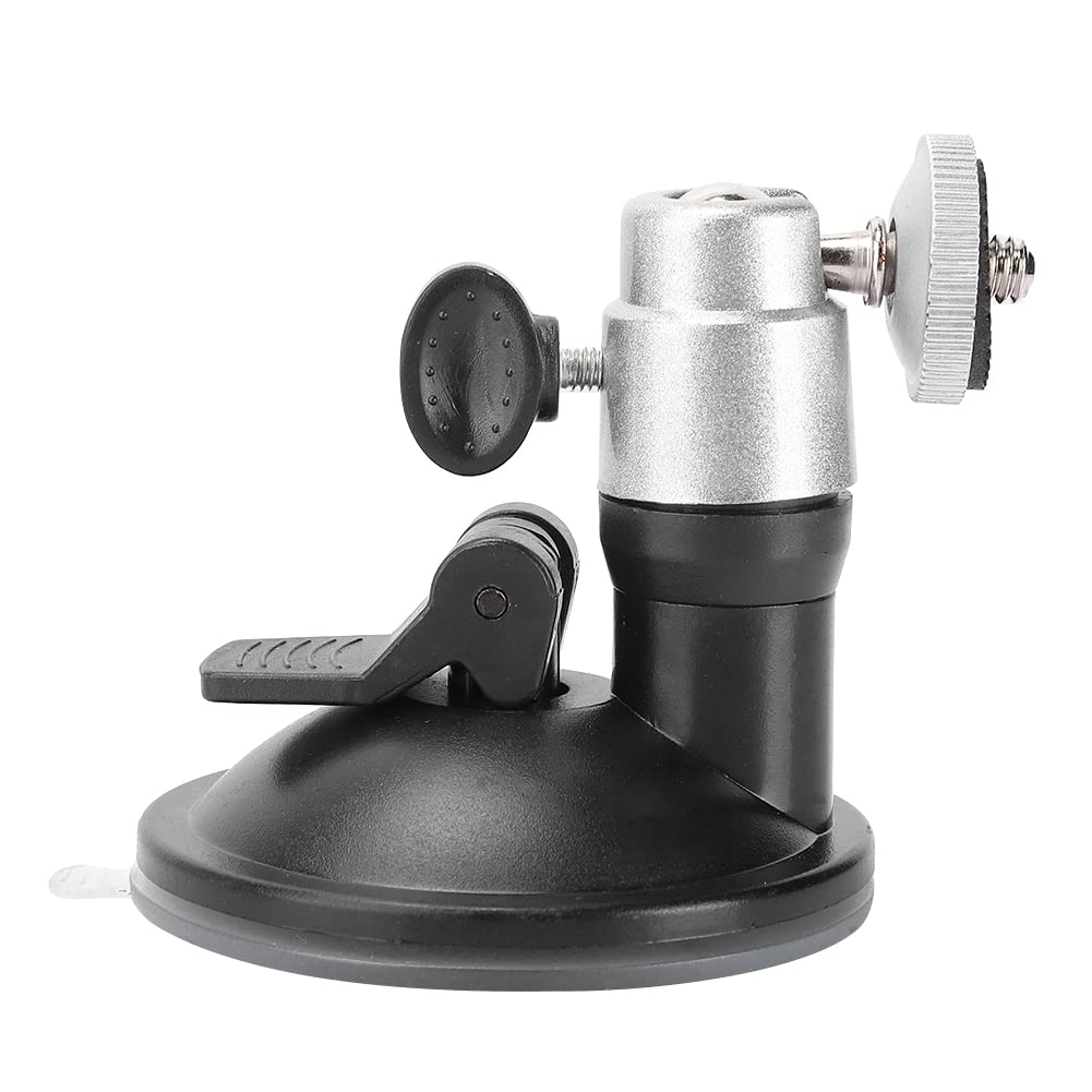 Aluminum Alloy Car Phone Holder - Adjustable Strong Suction Cup Mount for Driving (Silver)