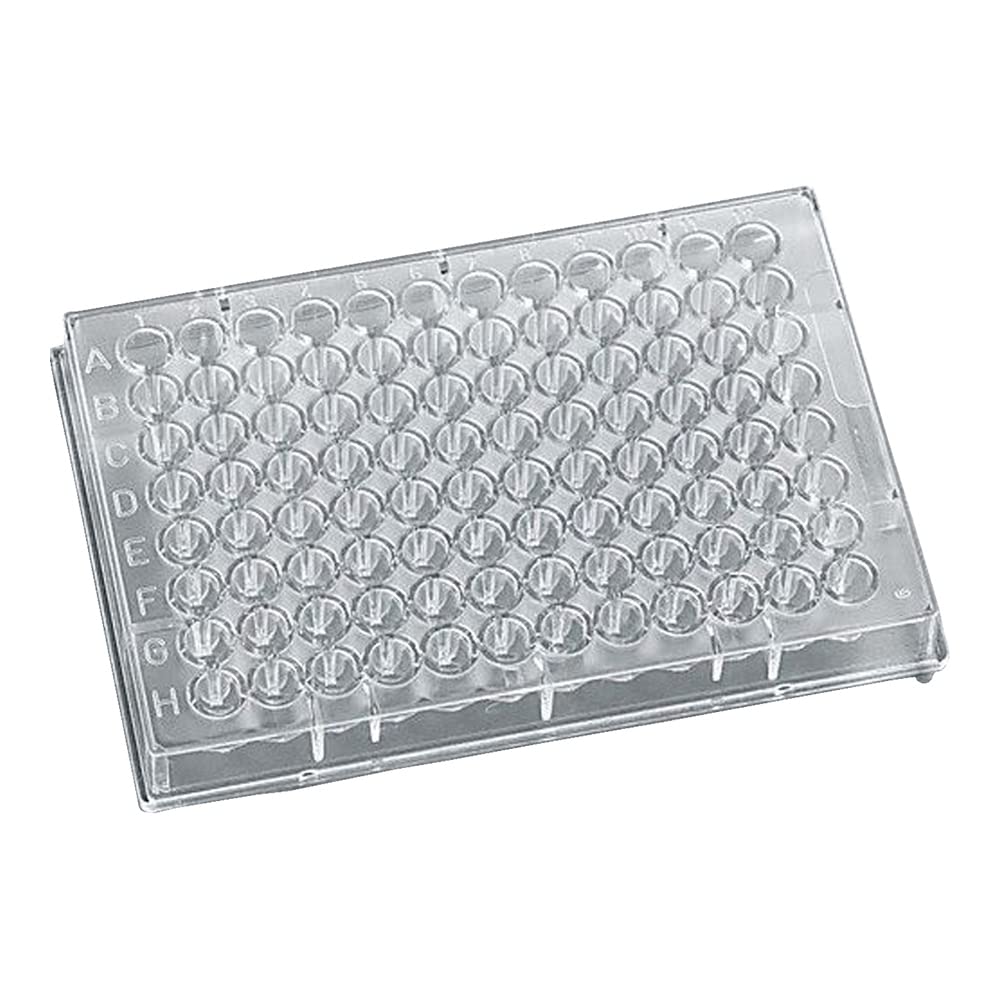 96-Well Polystyrene Assay Plate - Flat Bottom, 350µL Capacity, Clear (Pack of 100) - Ideal for ELISA, Cell Culture & Laboratory Testing