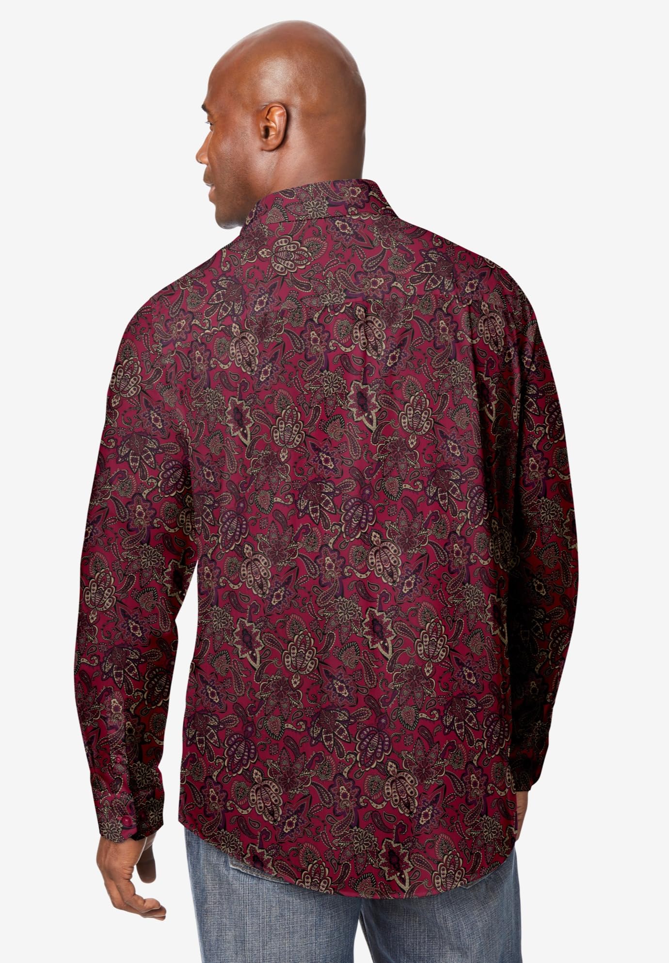 KingSize Men's Big & Tall No-Tuck Casual Shirt - Comfortable Oversized Button Down for Work & Relaxation | Perfect for Office, Travel & Everyday Wear