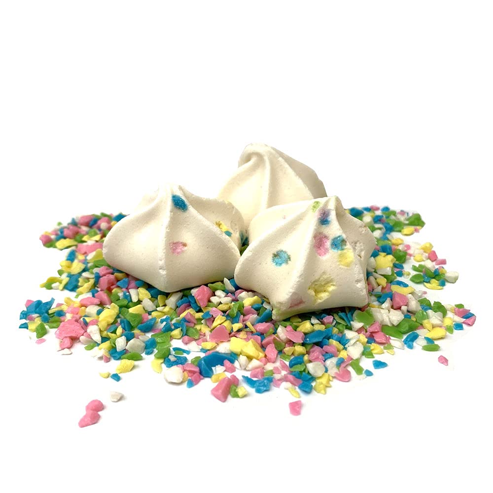 Krunchy Melts Original Meringue Cookies - Vanilla Sprinkles Flavor - Low Calorie (90 Cal/Serving), Fat Free, Gluten Free, Dairy Free, Vegan Snacks (4 Oz) - Perfect for Parties, Gifts & Healthy Desserts