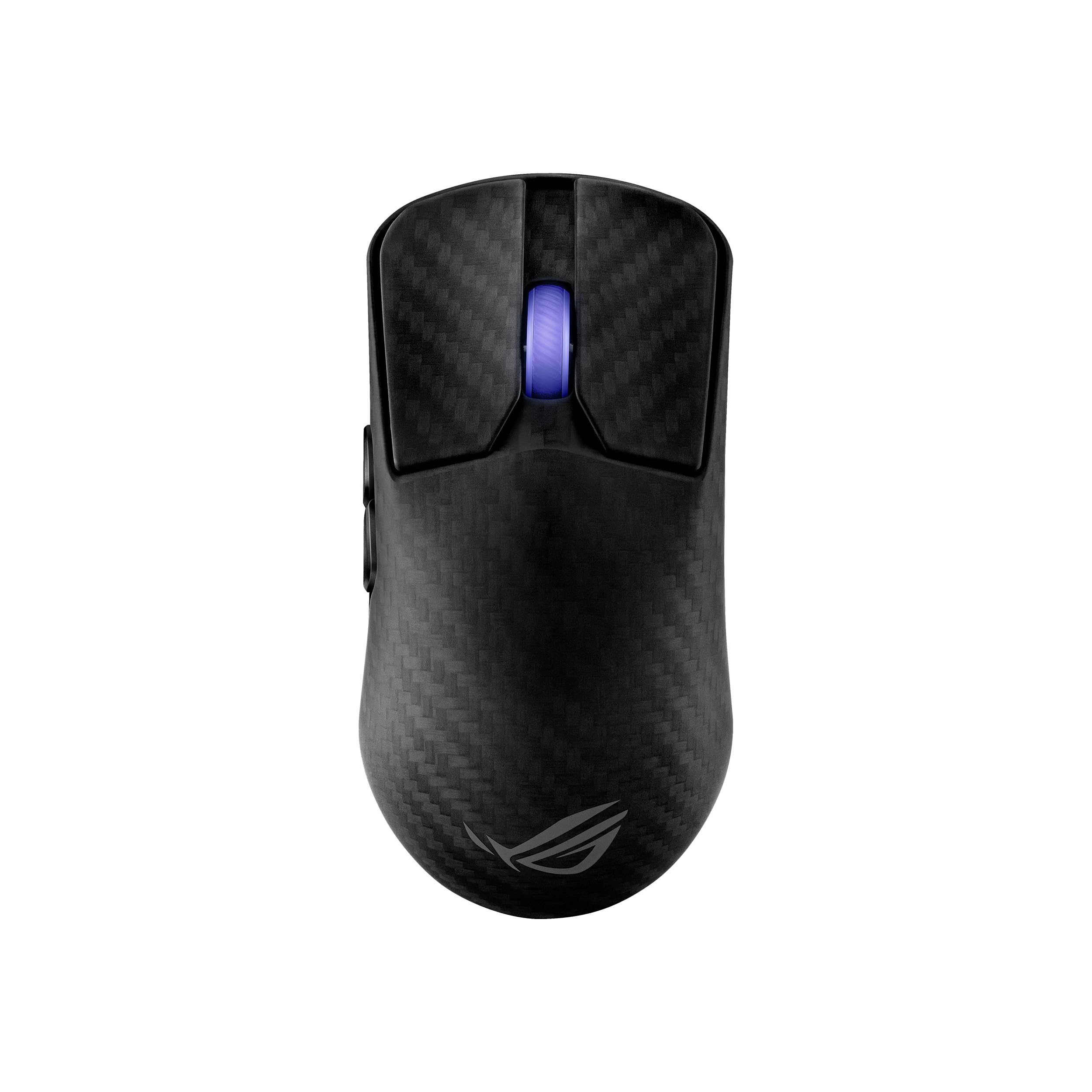 ASUS ROG Harpe Ace Extreme Wireless Gaming Mouse - Carbon Fiber Design, 47g Ultra Lightweight, 42K DPI AimPoint Pro Optical Sensor, Optical Micro Switches, ROG Polling Rate Booster - Perfect for Esports, FPS Gaming, and Professional Competitive Play (Black)